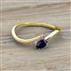2 - Lucie Bold Oval Cut Blue Sapphire and Round Pink Tourmaline 2 Stone Promise Ring 