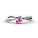 1 - Lucie Bold Oval Cut Pink Sapphire and Round Pink Tourmaline 2 Stone Promise Ring 