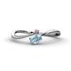 1 - Lucie Bold Oval Cut Aquamarine and Round Pink Tourmaline 2 Stone Promise Ring 