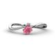 1 - Lucie Bold Oval Cut Rhodolite Garnet and Round Pink Tourmaline 2 Stone Promise Ring 