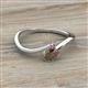 2 - Lucie Bold Oval Cut Smoky Quartz and Round Pink Tourmaline 2 Stone Promise Ring 
