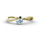 1 - Lucie Bold Oval Cut Aquamarine and Round Black Diamond 2 Stone Promise Ring 