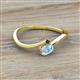 2 - Lucie Bold Oval Cut Aquamarine and Round Black Diamond 2 Stone Promise Ring 