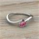 2 - Lucie Bold Oval Cut Pink Tourmaline and Round Black Diamond 2 Stone Promise Ring 