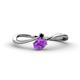 1 - Lucie Bold Oval Cut Amethyst and Round Black Diamond 2 Stone Promise Ring 