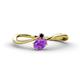 1 - Lucie Bold Oval Cut Amethyst and Round Black Diamond 2 Stone Promise Ring 