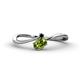 1 - Lucie Bold Oval Cut Peridot and Round Black Diamond 2 Stone Promise Ring 