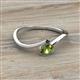2 - Lucie Bold Oval Cut Peridot and Round Black Diamond 2 Stone Promise Ring 