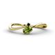1 - Lucie Bold Oval Cut Peridot and Round Black Diamond 2 Stone Promise Ring 