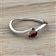 2 - Lucie Bold Oval Cut Red Garnet and Round Black Diamond 2 Stone Promise Ring 