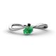 1 - Lucie Bold Oval Cut Emerald and Round Black Diamond 2 Stone Promise Ring 