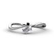 1 - Lucie Bold Oval Cut White Sapphire and Round Black Diamond 2 Stone Promise Ring 