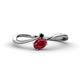 1 - Lucie Bold Oval Cut Ruby and Round Black Diamond 2 Stone Promise Ring 