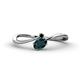 1 - Lucie Bold Oval Cut London Blue Topaz and Round Black Diamond 2 Stone Promise Ring 
