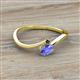 2 - Lucie Bold Oval Cut Tanzanite and Round Black Diamond 2 Stone Promise Ring 