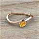 2 - Lucie Bold Oval Cut Citrine and Round Black Diamond 2 Stone Promise Ring 