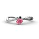 1 - Lucie Bold Oval Cut Rhodolite Garnet and Round Black Diamond 2 Stone Promise Ring 