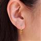4 - Nita (5mm) Round Citrine and Diamond Dangle Huggie Hoop Earrings 