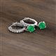 2 - Nita (5mm) Round Emerald and Diamond Dangle Huggie Hoop Earrings 