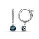 1 - Nita (5mm) Round Blue and White Diamond Dangle Huggie Hoop Earrings 