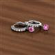 2 - Nita (4mm) Round Pink Sapphire and Diamond Dangle Huggie Hoop Earrings 