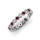 3 - Arria 2.70 mm Red Garnet and Diamond Eternity Band 