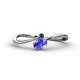 1 - Lucie Bold Oval Cut Tanzanite and Round London Blue Topaz 2 Stone Promise Ring 