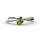 1 - Lucie Bold Oval Cut Peridot and Round London Blue Topaz 2 Stone Promise Ring 
