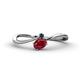 1 - Lucie Bold Oval Cut Ruby and Round London Blue Topaz 2 Stone Promise Ring 
