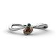 1 - Lucie Bold Oval Cut Smoky Quartz and Round London Blue Topaz 2 Stone Promise Ring 