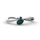 1 - Lucie Bold Oval Cut and Round London Blue Topaz 2 Stone Promise Ring 