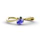1 - Lucie Bold Oval Cut Tanzanite and Round London Blue Topaz 2 Stone Promise Ring 
