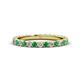 Lara Emerald and Diamond Eternity Band Round Emerald and Diamond ctw French Set Womens Eternity Ring Stackable K Yellow Gold