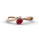 1 - Lucie Bold Oval Cut Ruby and Round Lab Grown Diamond 2 Stone Promise Ring 