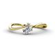 1 - Lucie Bold Oval Cut and Round Lab Grown Diamond 2 Stone Promise Ring 