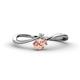 1 - Lucie Bold Oval Cut Morganite and Round Lab Grown Diamond 2 Stone Promise Ring 