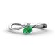 1 - Lucie Bold Oval Cut Emerald and Round Lab Grown Diamond 2 Stone Promise Ring 