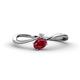 1 - Lucie Bold Oval Cut Ruby and Round Lab Grown Diamond 2 Stone Promise Ring 