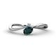 1 - Lucie Bold Oval Cut London Blue Topaz and Round Lab Grown Diamond 2 Stone Promise Ring 