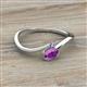 2 - Lucie Bold Oval Cut Amethyst and Round Tanzanite 2 Stone Promise Ring 