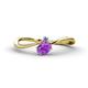 1 - Lucie Bold Oval Cut Amethyst and Round Tanzanite 2 Stone Promise Ring 