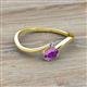 2 - Lucie Bold Oval Cut Amethyst and Round Tanzanite 2 Stone Promise Ring 