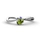 1 - Lucie Bold Oval Cut Peridot and Round Tanzanite 2 Stone Promise Ring 