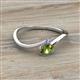 2 - Lucie Bold Oval Cut Peridot and Round Tanzanite 2 Stone Promise Ring 