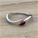 2 - Lucie Bold Oval Cut Red Garnet and Round Tanzanite 2 Stone Promise Ring 