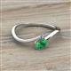 2 - Lucie Bold Oval Cut Emerald and Round Tanzanite 2 Stone Promise Ring 