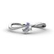 1 - Lucie Bold Oval Cut White Sapphire and Round Tanzanite 2 Stone Promise Ring 