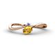 1 - Lucie Bold Oval Cut Citrine and Round Tanzanite 2 Stone Promise Ring 