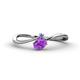 1 - Lucie Bold Oval Cut Amethyst and Round Tanzanite 2 Stone Promise Ring 
