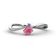 1 - Lucie Bold Oval Cut Rhodolite Garnet and Round Tanzanite 2 Stone Promise Ring 